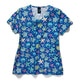 Zoe & Chloe Performance V-Neck Print Scrub Top #Z12213
