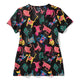 Zoe & Chloe V-Neck Border Print Scrub Top #Z18213PWVBZOE