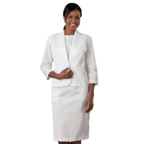 Med Couture Peaches Women's 3/4 Sleeve Dress and Jacket Set