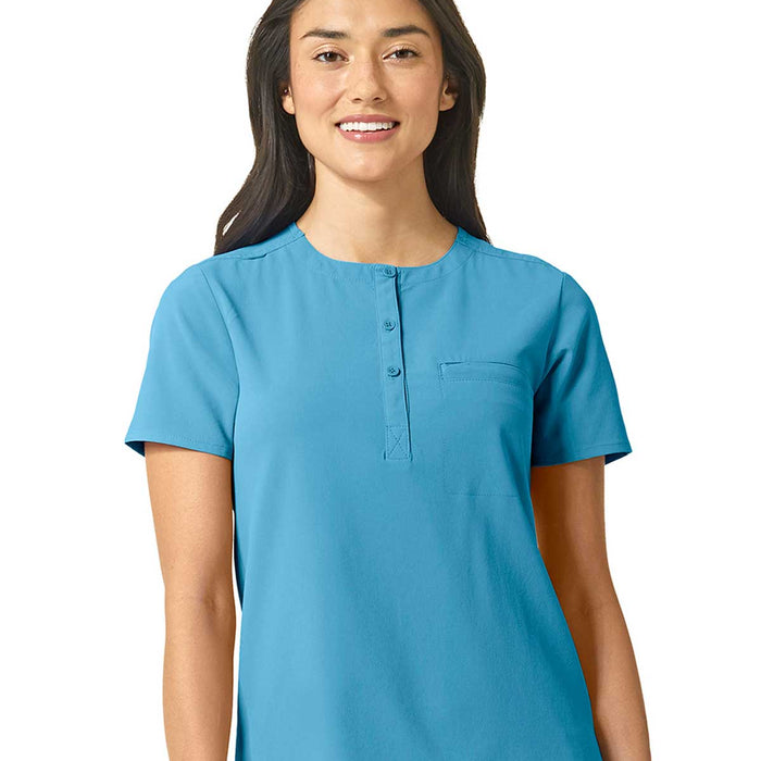 WonderWink Renew Women's Tuck-In Scrub Top - Bay Blue