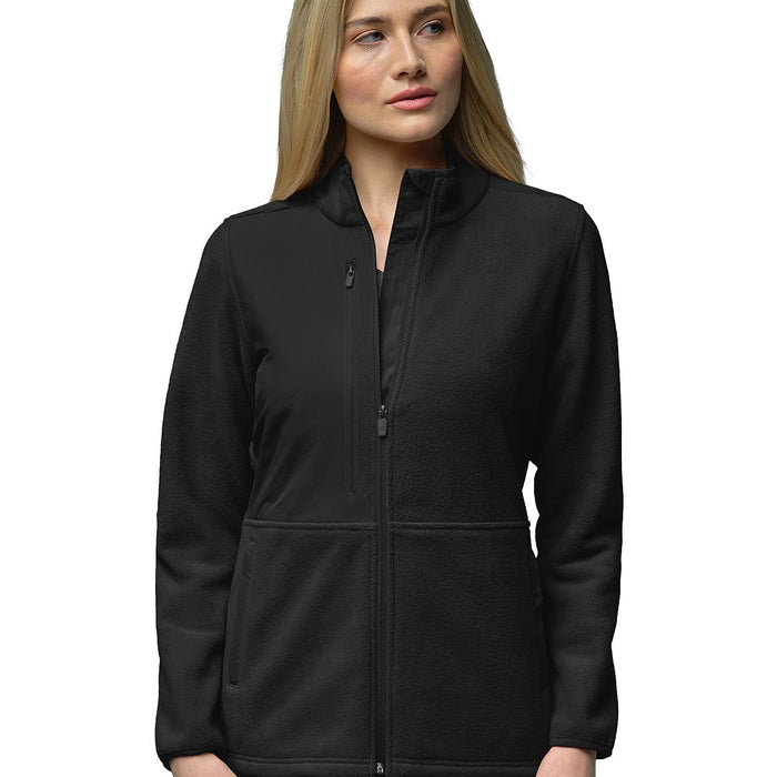 WonderWink Slate Women's Micro-Fleece Zip Jacket - Black