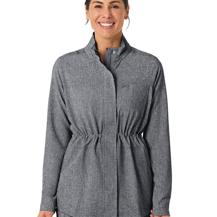 WonderWink Women's Convertible Hood Fashion Jacket - Grey Heather