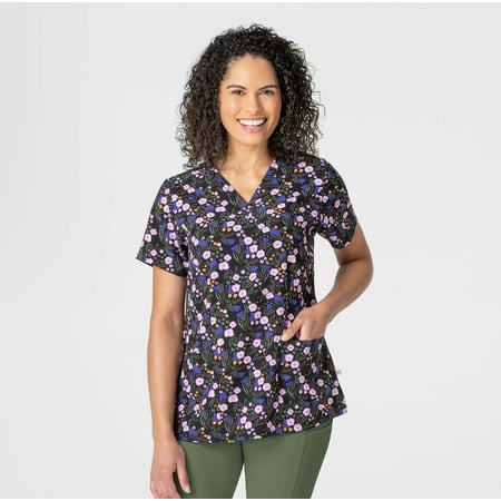 WonderWink Women's Stretch Poly V-Neck Print Top #6257WWK