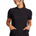 Cherokee Form Women's Partial Zip Front Scrub Top - Black