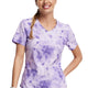 Dickies Dynamix Women's Tonal Tie Dye Lavender V-Neck Print Scrub Top
