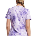 Dickies Dynamix Women's Tonal Tie Dye Lavender V-Neck Print Scrub Top - Tonal Tie Dye Lavender