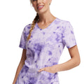 Dickies Dynamix Women's Tonal Tie Dye Lavender V-Neck Print Scrub Top - Tonal Tie Dye Lavender