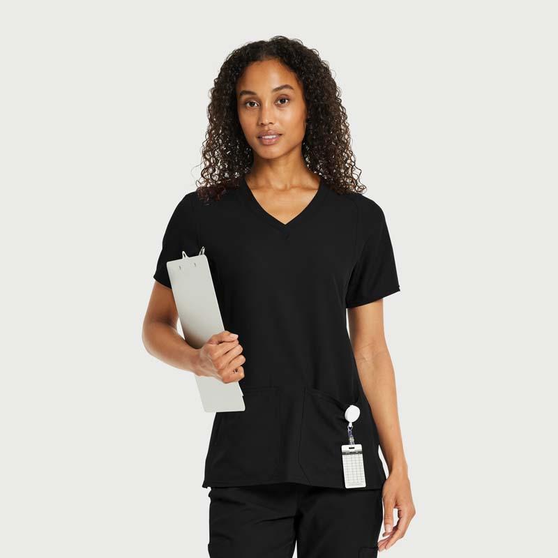 Scrubology Shift Women's 2-Pocket V-Neck Scrub Top