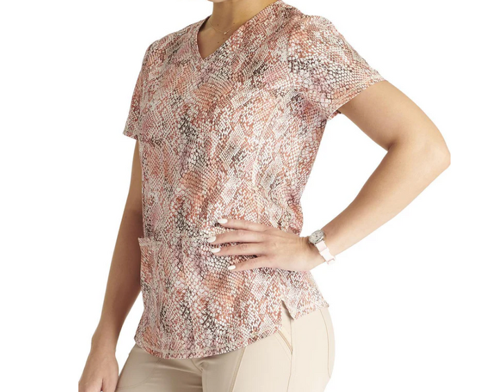 Cherokee Women's V-Neck Print Scrub Top