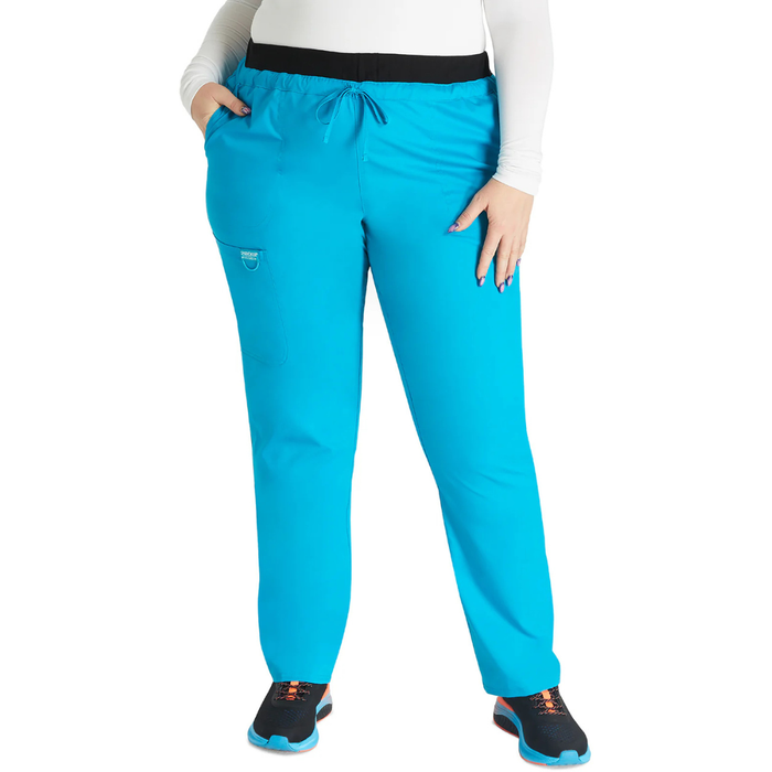 Cherokee Women's WW Revolution Mid Rise Tapered Leg Drawstring Scrub Pants
