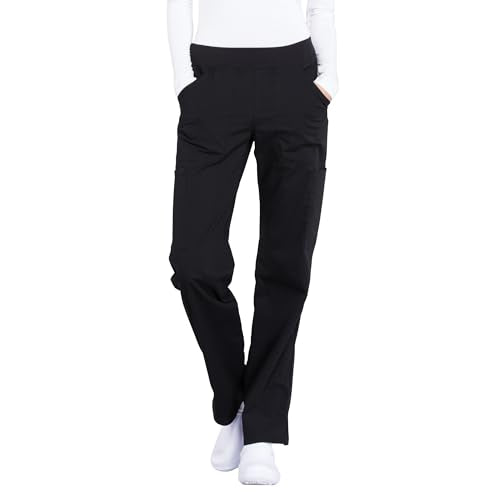 Cherokee Women's Workwear Professionals Mid Rise Straight Leg Pull-On Cargo Scrub Pants