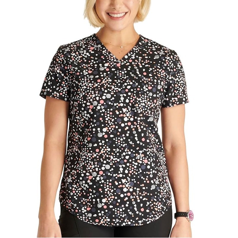 Cherokee Women's V-Neck Tuckable Print Scrub Top
