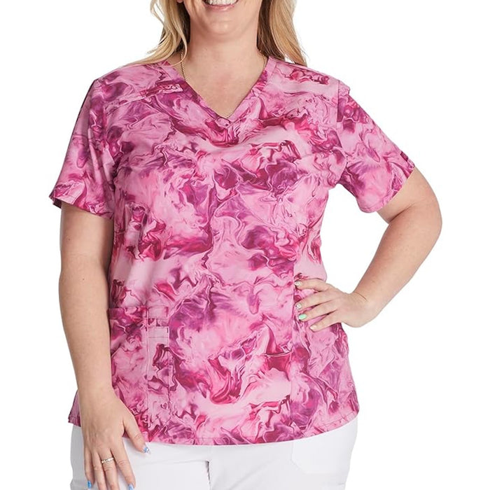 Dickies Women's V-Neck Print Scrub Top
