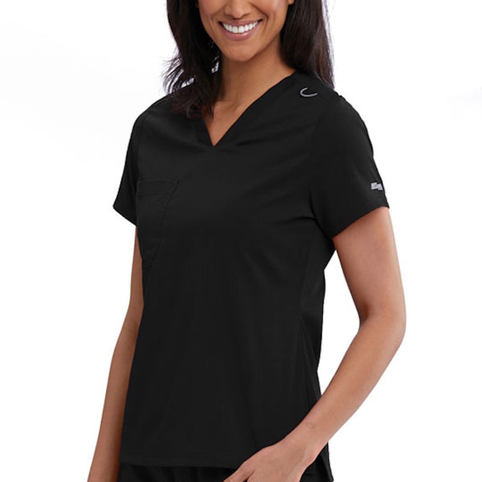 Grey's Anatomy Active Women's 1-Pocket Jersey V-Neck Hi-Low Scrub Top