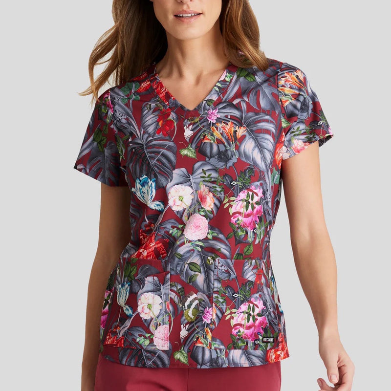Grey's Anatomy Women's Ella Print Scrub Top