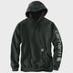 Carhartt Men's Midweight Signature Sleeve Logo Hooded Sweatshirt