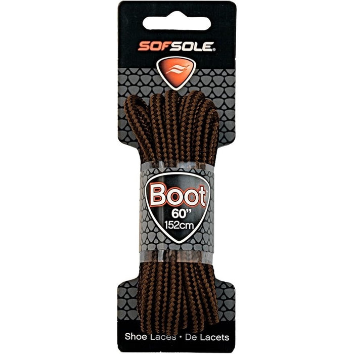 Sof Sole Unisex Brown Waxed 60" Boot Laces