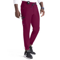 Grey's Anatomy by Barco Men's 5-Pocket Elastic Waist Zip Pocket Jogger Scrub Pants