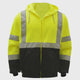 Work Force Men's Hi-Vis Class 3 Black Bottom Front Zip Hoodie
