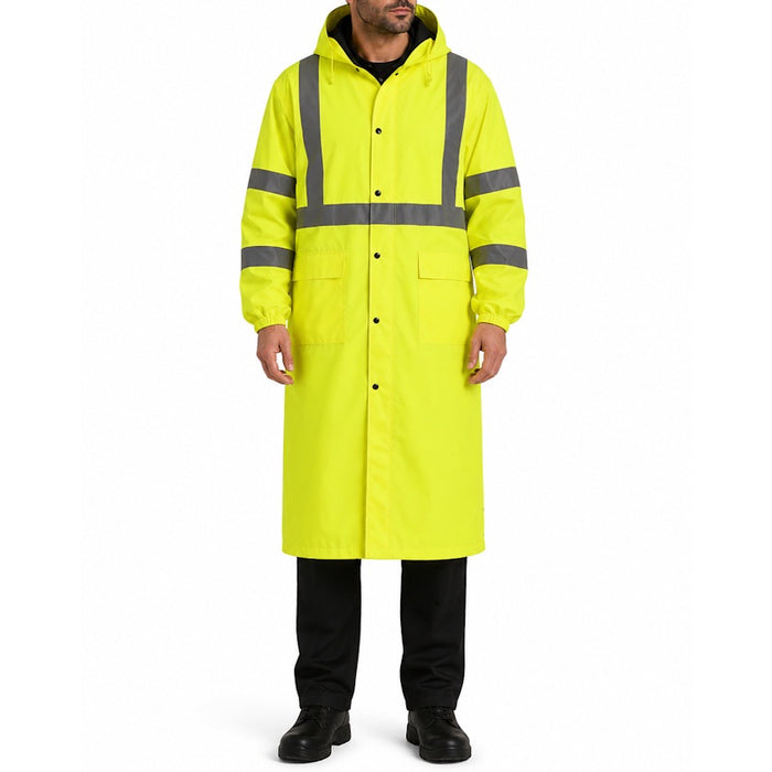 Work Force Hi-Vis Class 3 Long Rain Coat