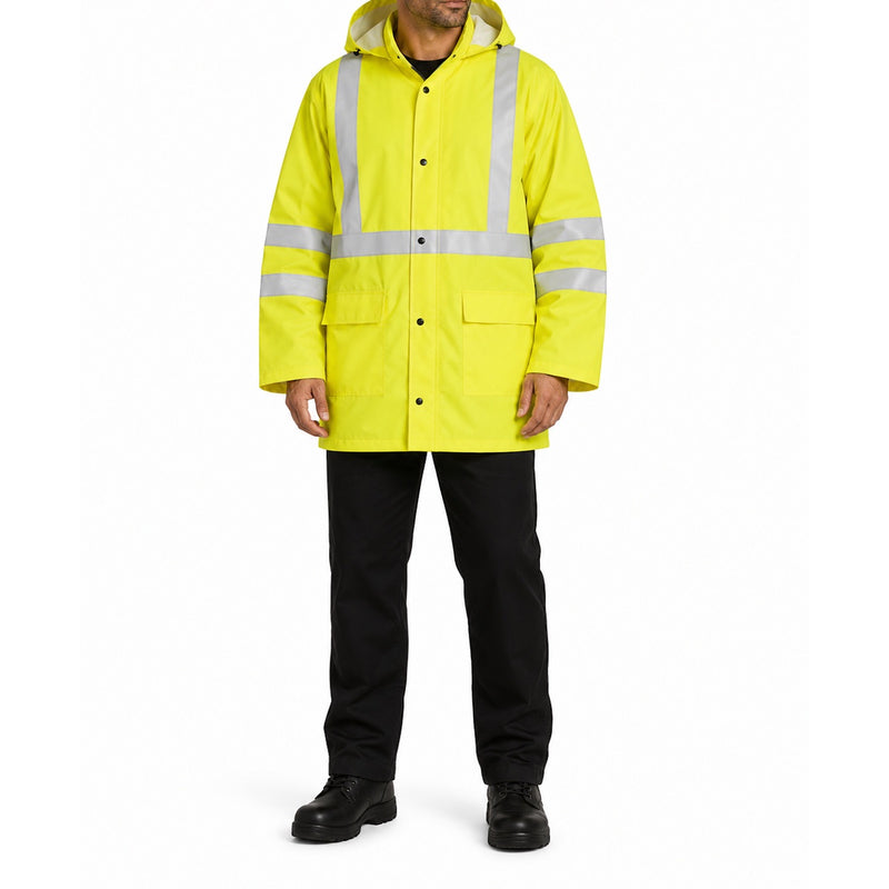 Work Force Men's Hi-Vis Class 3 Rain Jacket