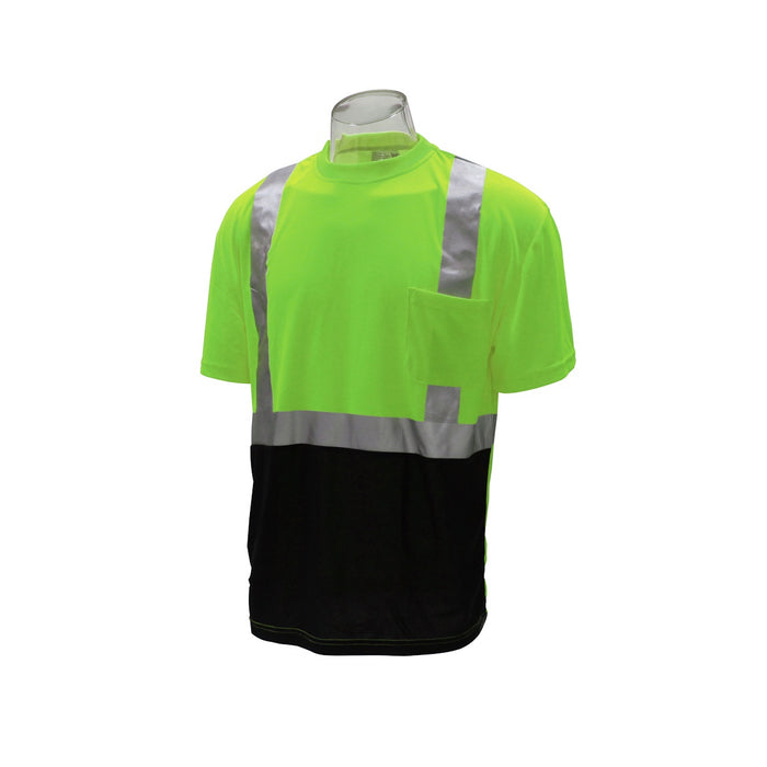 Work Force Hi-Vis Short Sleeve Class 2 Black Bottom Tee