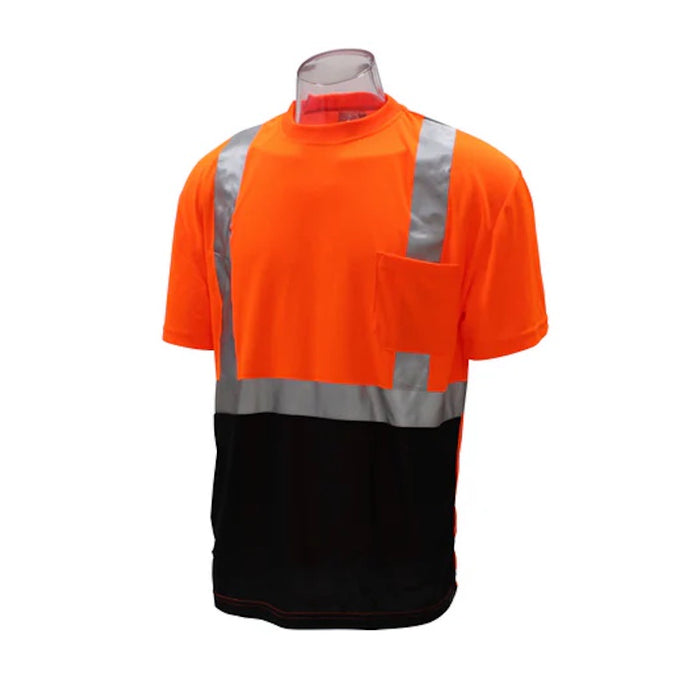 WORK FORCE HI VIS S/S CLASS 2 BLACK BOTTOM TEE #8481PBWKF