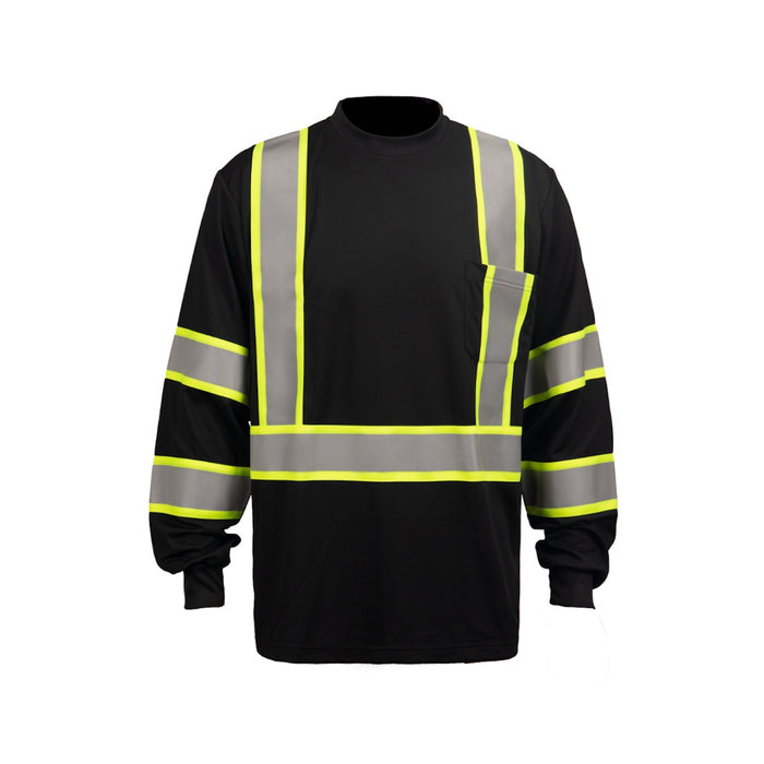 Work Force Men's Black Reflective Long Sleeve Safety T-Shirt